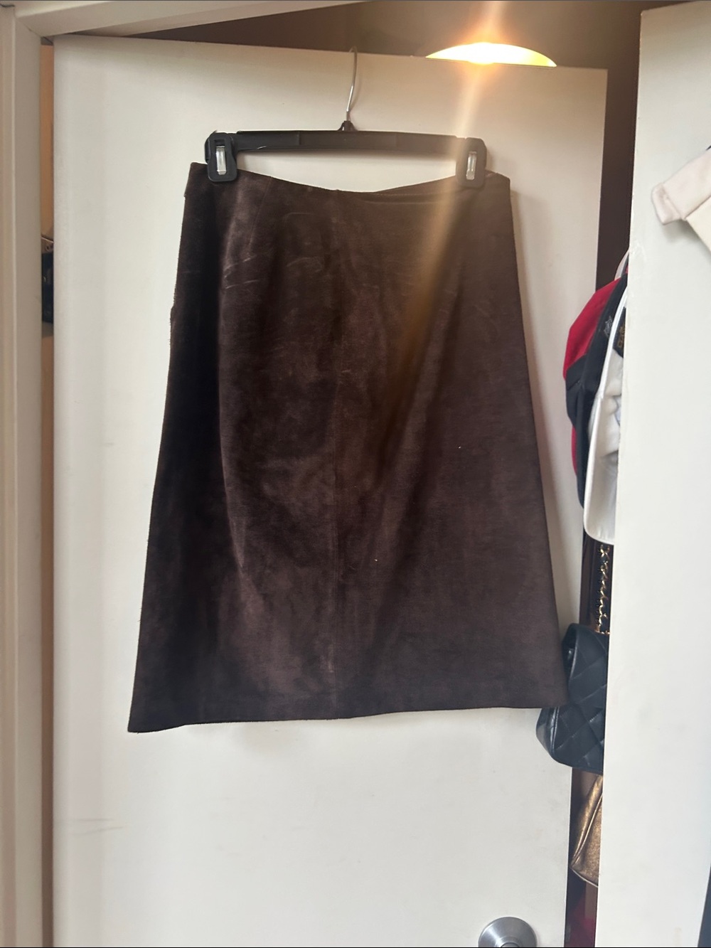 GAP Dark Brown A-Line Suede-Texture Skirt